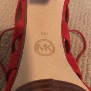 MICHAEL Michael Kors Shoes - Michael Kors Dark Coral Lace Up Suede Platforms MICHAEL Michael Kors Shoes - Michael Kors Dark Coral Lace Up Suede Platforms